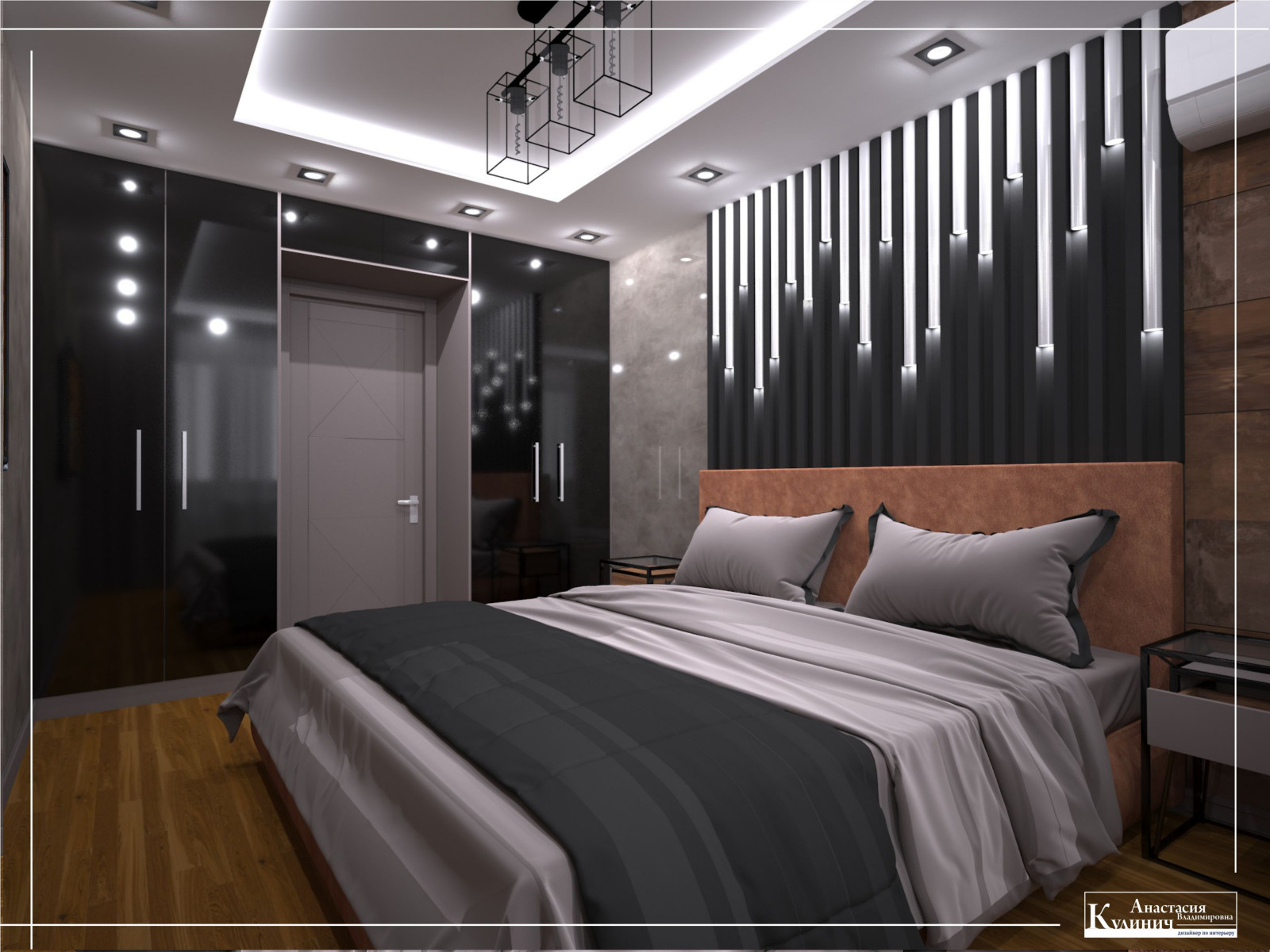 Спальня в стиле лофт. Дизайн проект "Симфиоз Лофта и Эко"