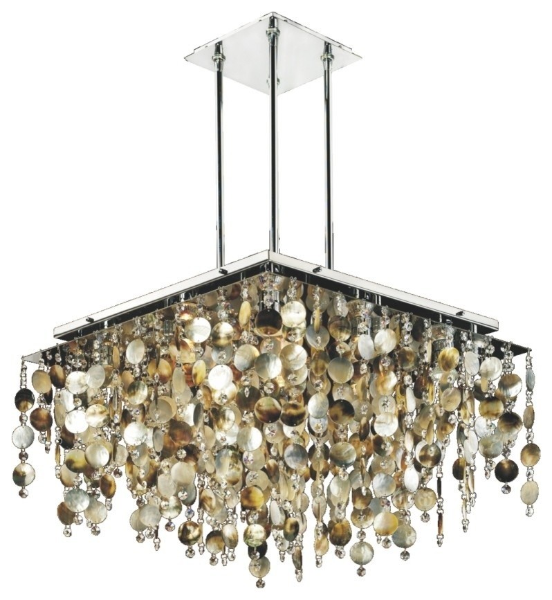 Mother of Pearl Square Pendant Chandelier - Cityscape 598PD, 24" W