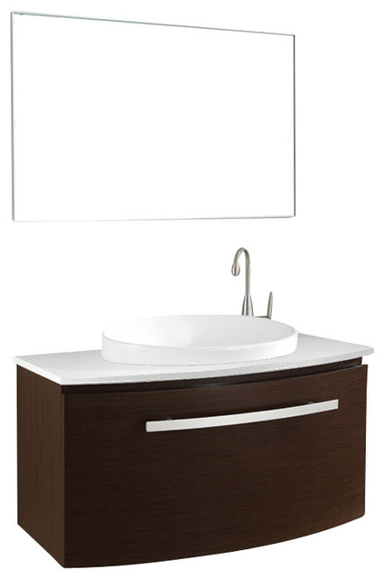 40in. Anabelle Single Sink Vanity Set in Walnut with Artificial White Stone
