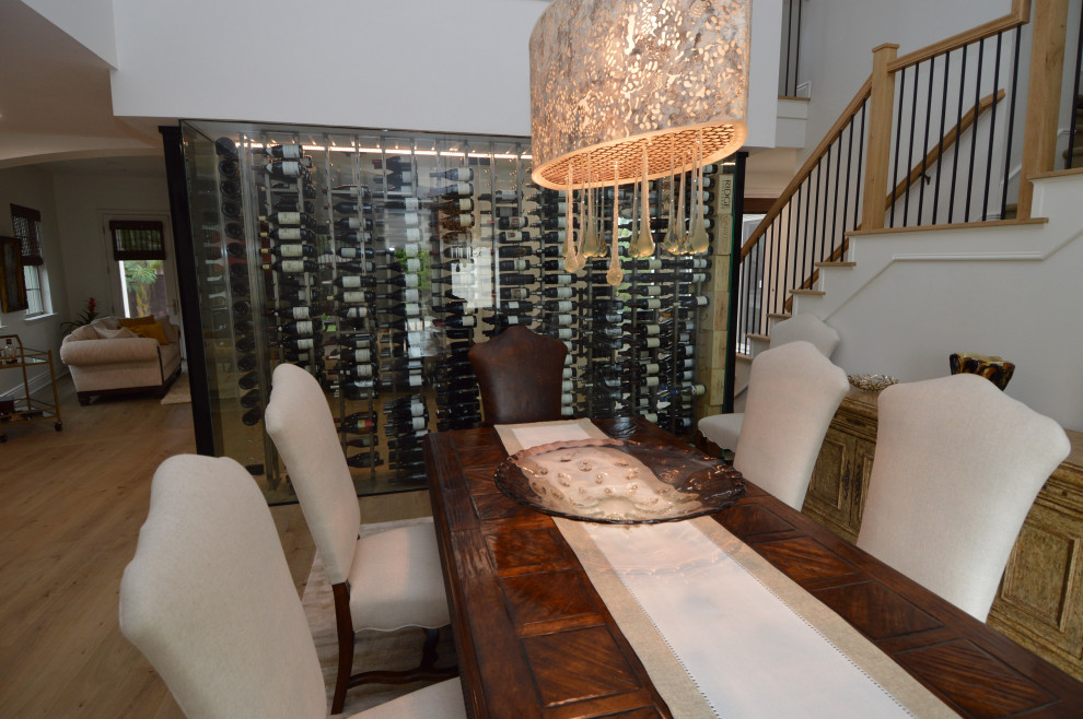 Glass Modern Wine Wall As Unique Home Dining Backdrop Modern Wine