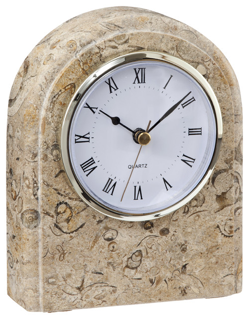 Designs by Marble Crafters, Inc.  Polaris Collection Black and Gold Marble Desk Clock \u0026 Reviews 