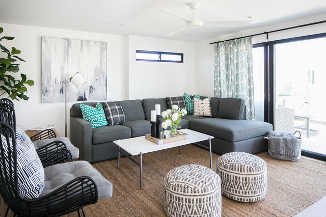 Tropical Modern Beach Style Living Room San Diego By