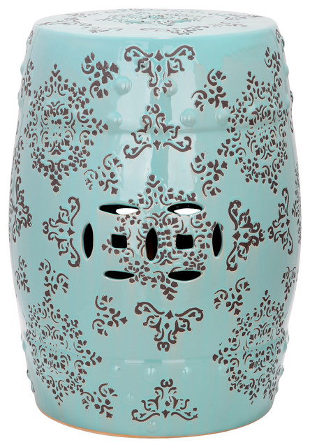 Safavieh Medallion Garden Stool, Robins Egg Blue