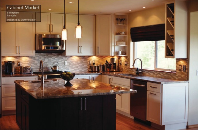 Inspiration for a transitional kitchen remodel in Seattle