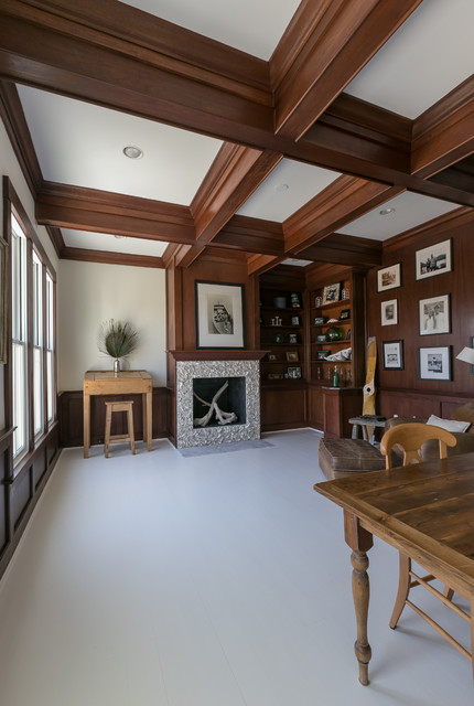 Coffered Ceilings Mahogany Office Ceiling Stained Beams