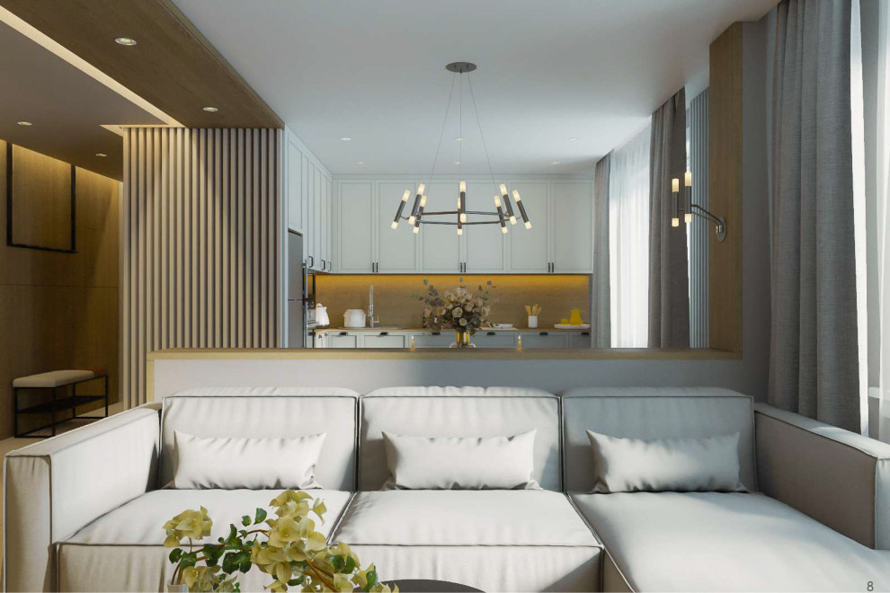 кухня-гостиная в квартире 60 метров