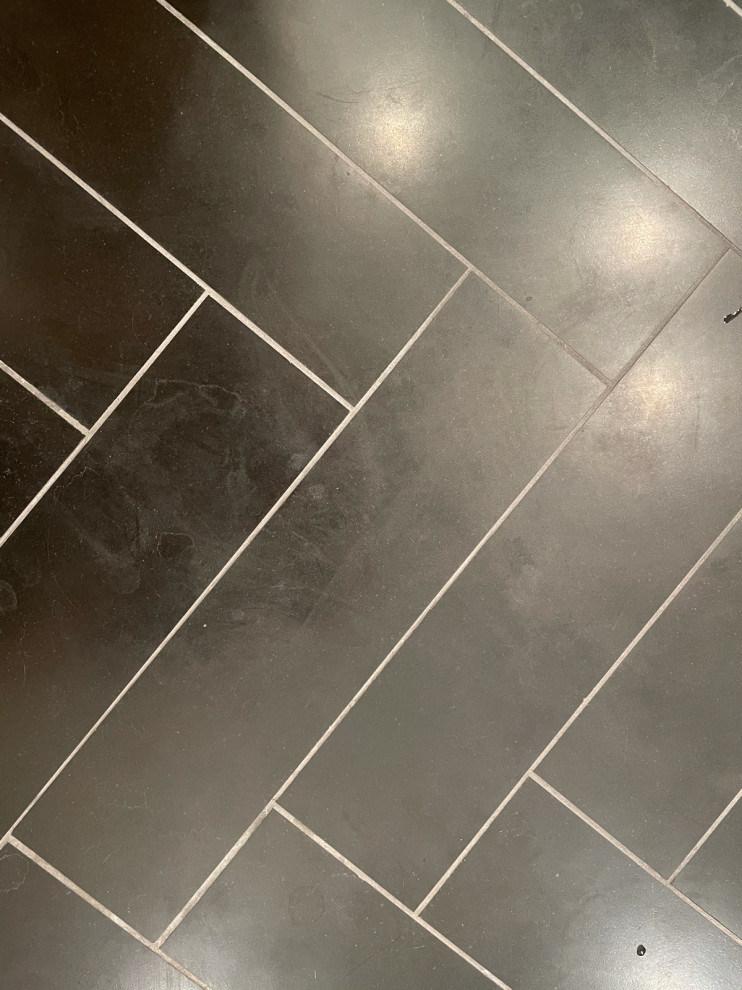 Black Floor Tile & Grout