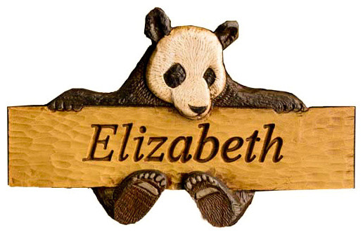 Children's Room Personalized Plaque With Panda Bear