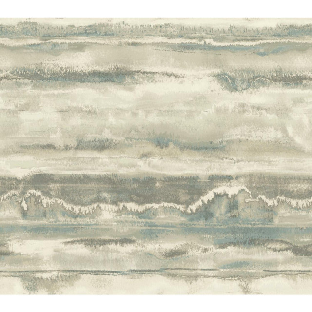 York Peel and Stick Wallpaper High Tide Taupe/Blue PSW1105RL Simply