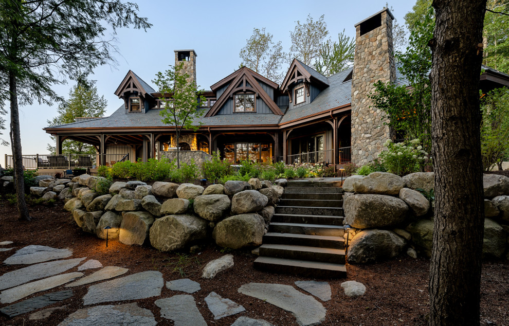 Mountain style home design photo in Boston