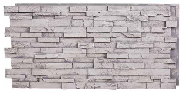 Everest Faux Stone Wall Panel, Gray, 24"x48" Wall Panel