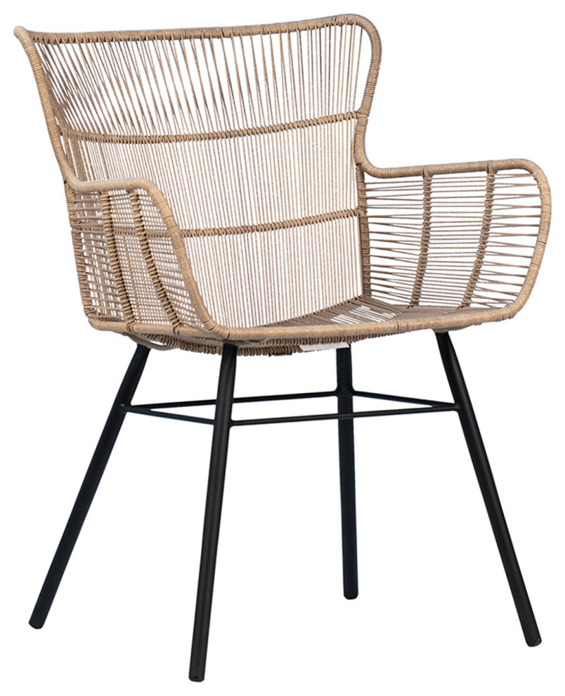 rope patio set on In Stock Rope Black Outdoor Arm Chair Beach Style Outdoor Dining Chairs By Design Mix Furniture Houzz
