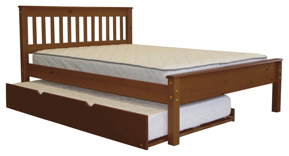 Bedz King Mission Style Full Bed With 2 Under Bed Drawers In