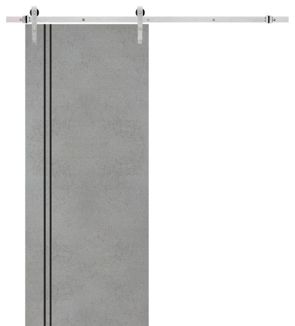 Sturdy Barn Door with Hardware Planum 0016 Concrete with 6.6FT, 42