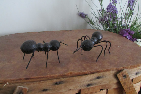 Cast Metal Black Ants by Vintage ABCs, Set of 2