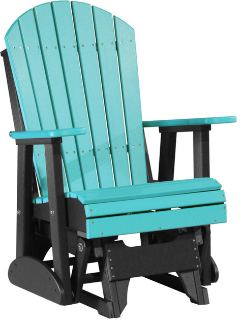 2 Poly Adirondack Outdoor Glider Chair, Outdoor Gliding Chair