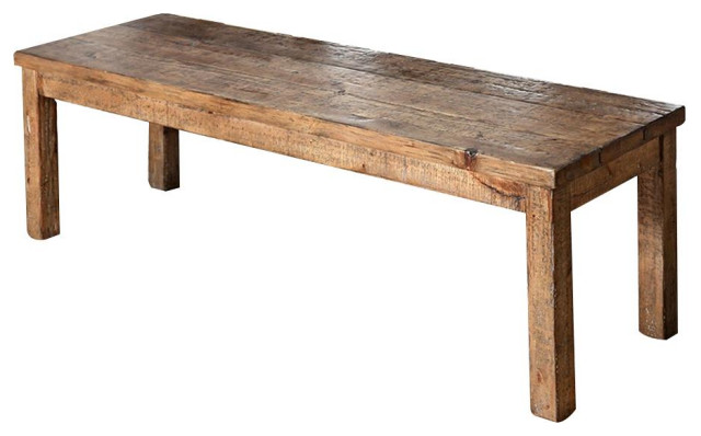Wooden Seating Bench, Rustic Oak Finish