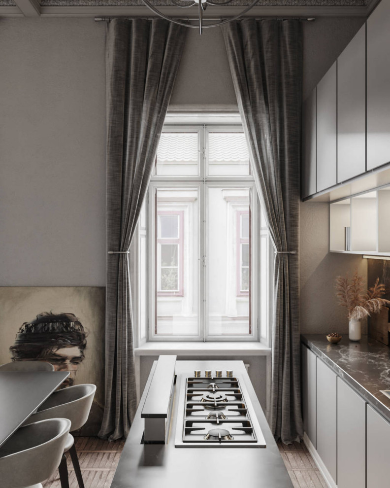 One bedroom apartment 65 m² in eclectic style