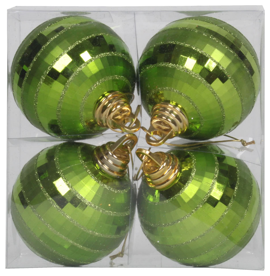 Vickerman M151473 4" Lime Shiny And Matte Mirror Ball Christmas