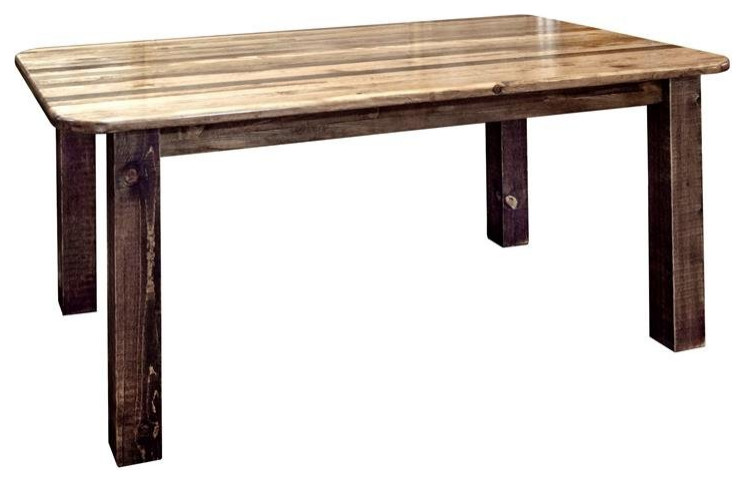 Montana Woodworks Homestead 4 Post Solid Wood Dining Table in Brown