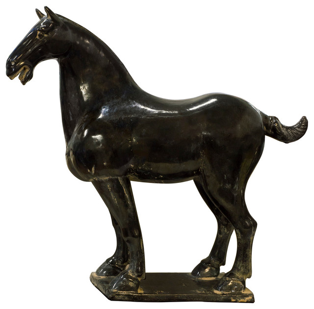 Tang Dynasty Tri Color Horse Sculpture Replica Black Tang Dynasty Tri Color Horse Sculpture Replica Black
