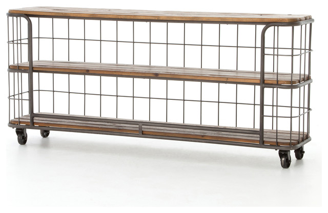 70 L Console Table Rustic Black Iron Bleached Reclaimed Wood 70 L Console Table Rustic Black Iron