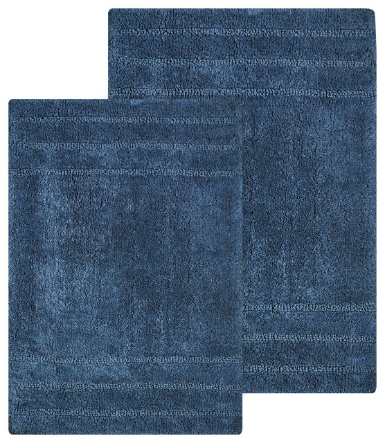 Anne Klein 2 Piece Reverie 100 Cotton Bath Rug Set Contemporary Bath Mats by Sunham Home