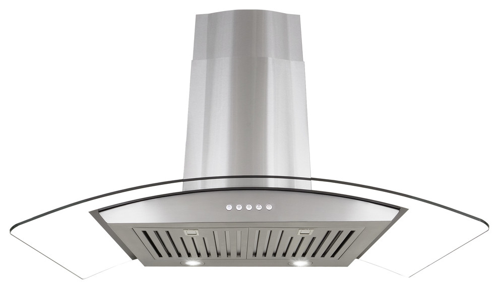 Cosmo 760 CFM Wall Mount Range Vent Hood With Permanent Filters & Glass