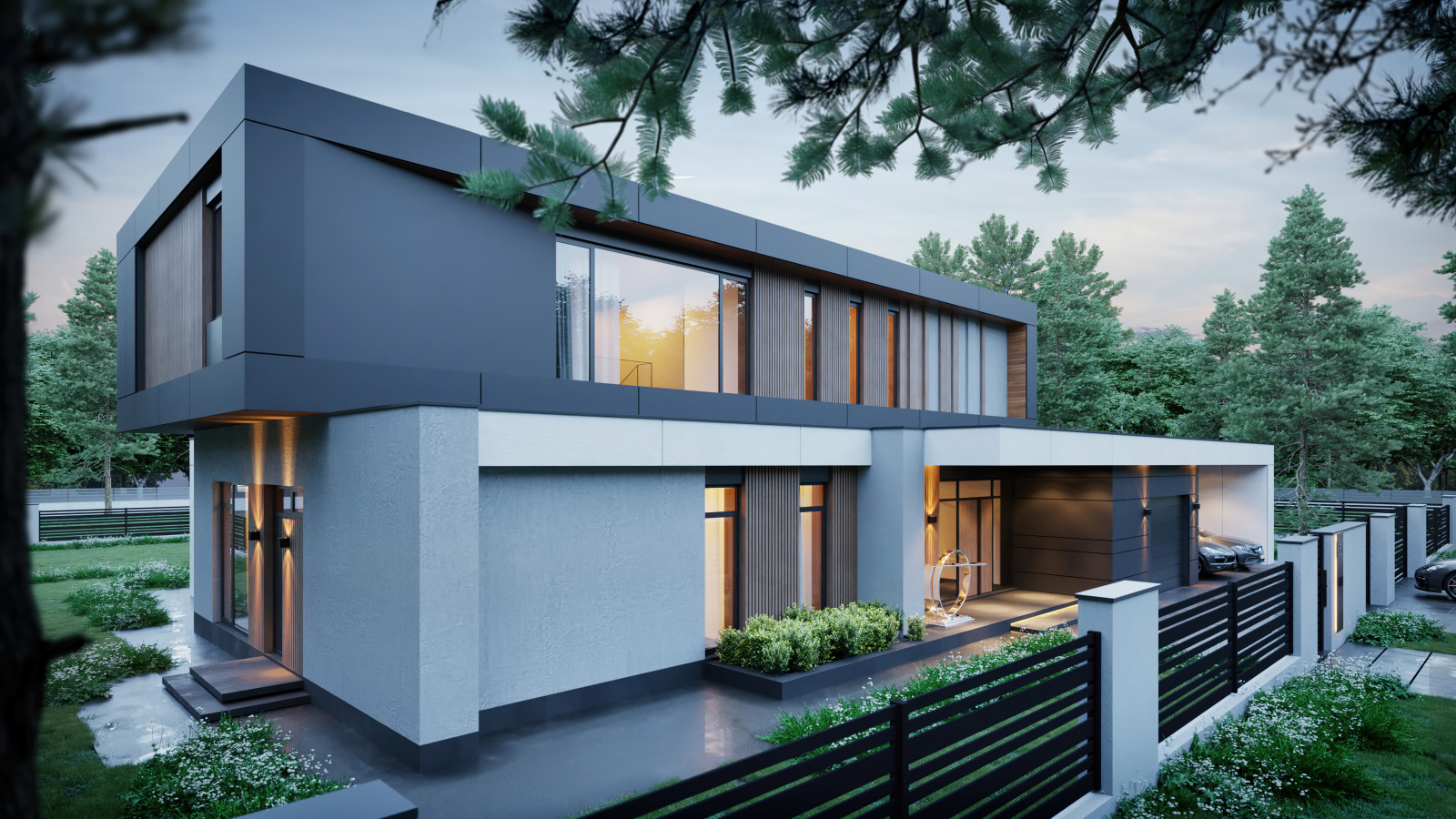 Проект индивидуального жилого дома и бани в КП "Голицыно-9"