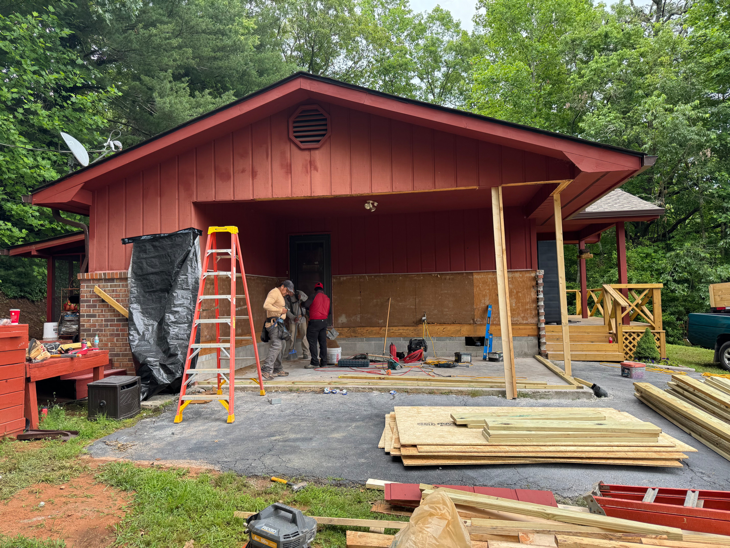 Carport Conversion to Living Space with Masonry and Window Upgrade