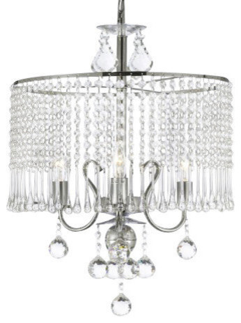 Contemporary With 3-Light Crystal Chandelier With Crystal Shades