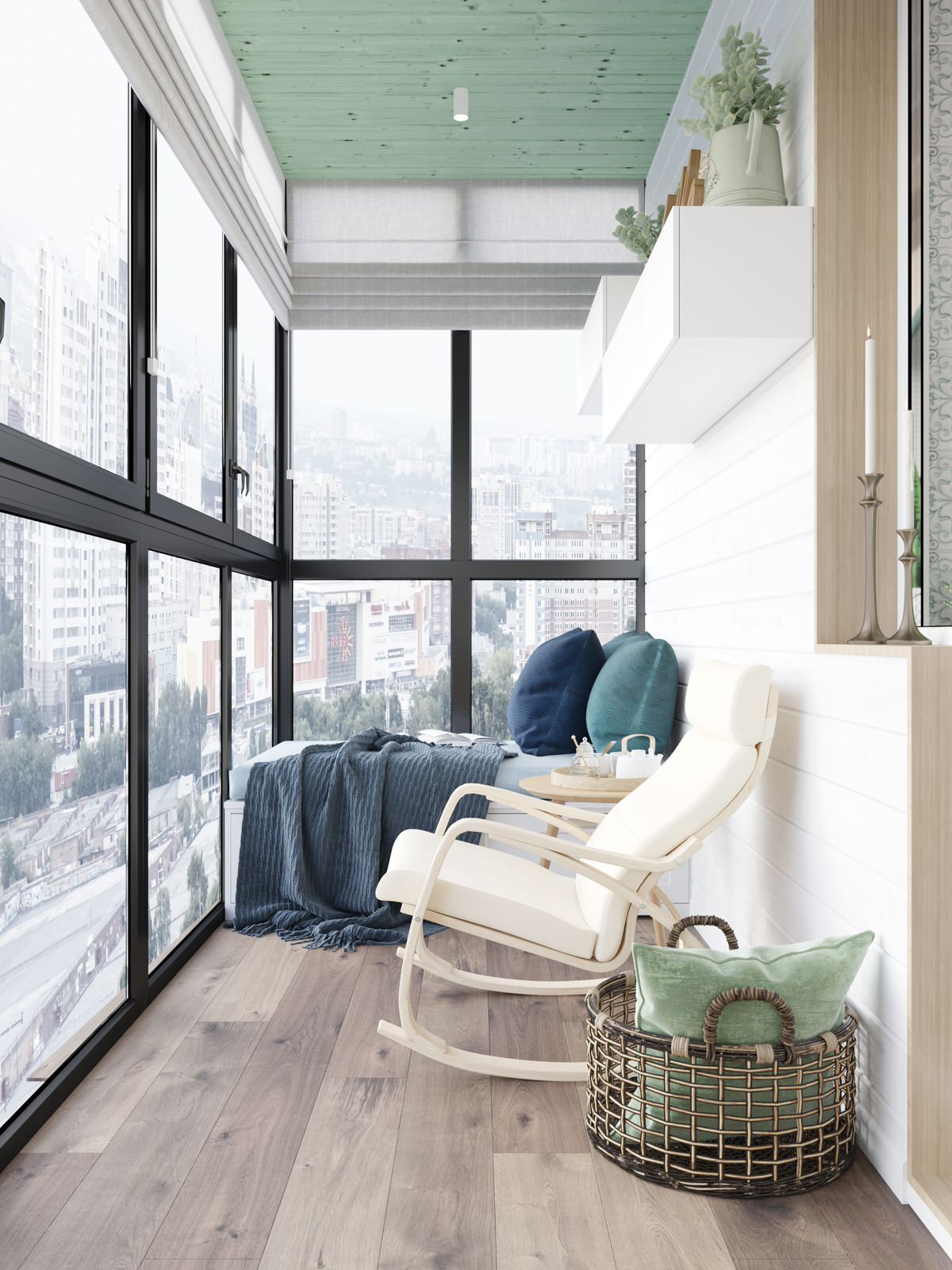 Дизайн спальни и балкона