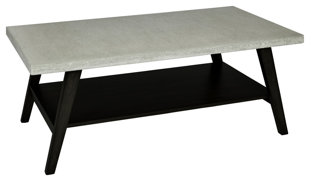Jackson II Rectangular Cocktail Table, Concrete Gray and Black