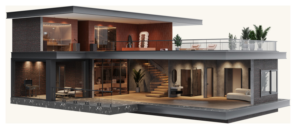 Glass House - glass in house