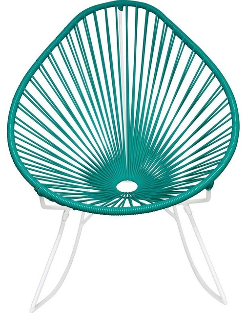 Innit Designs Junior Acapulco Rocker Chair, White Base, Tealy Turquoise