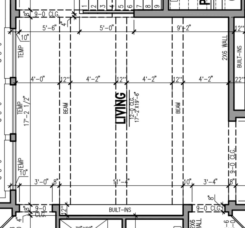 Ceiling beam spacing and size