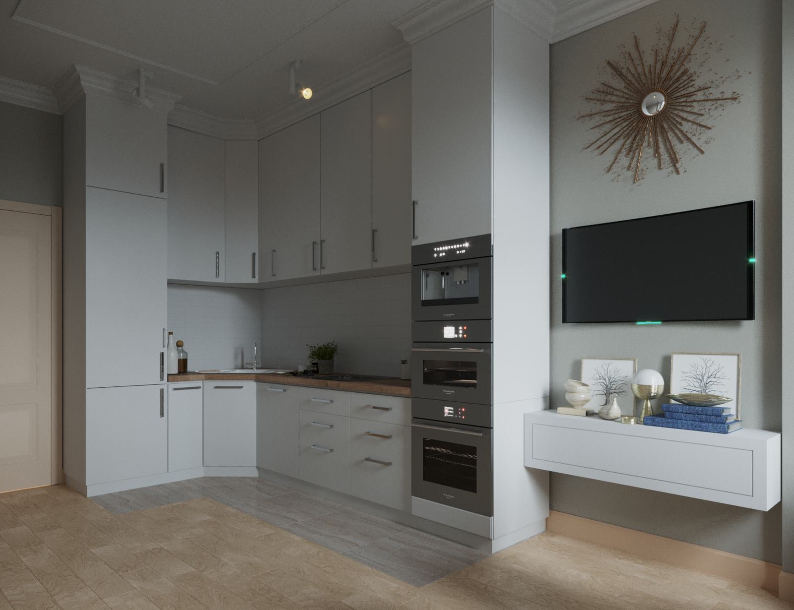 4-к квартира в Москве в пастельных тонах современной классики