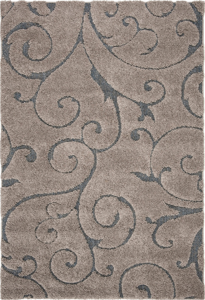 Safavieh Florida Shag Teppich Läufer – 7,6x2,7 M, Creme, Hoch-Tief-Flor, Polypropylen, Pflegeleicht