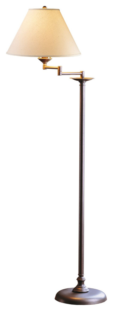 Hubbardton Forge 242050-1036 Simple Lines Swing Arm Floor Lamp in Soft Gold