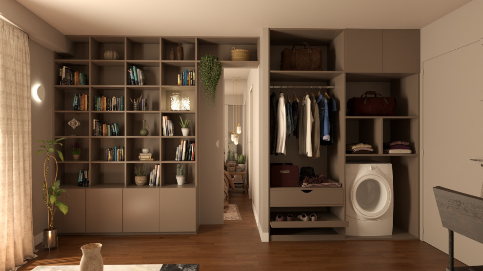Projet - Bibliothèque et dressing sur-mesure (rangements) - Modélisation 3D