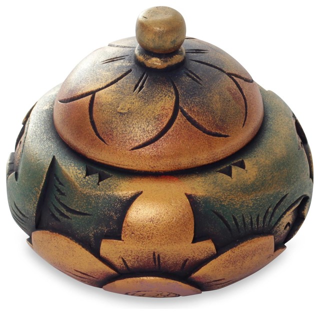 Denpasar Treasure Decorative Wood Box Traditional Decorative