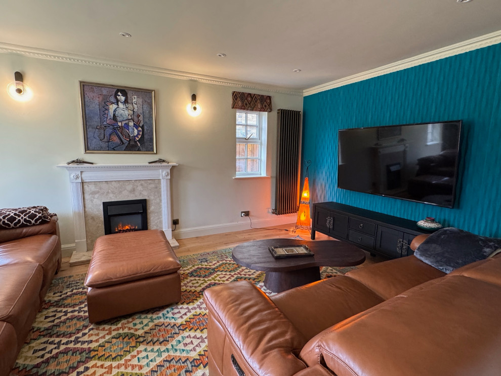 Bold and ethnic Transitional style Living/Dining room