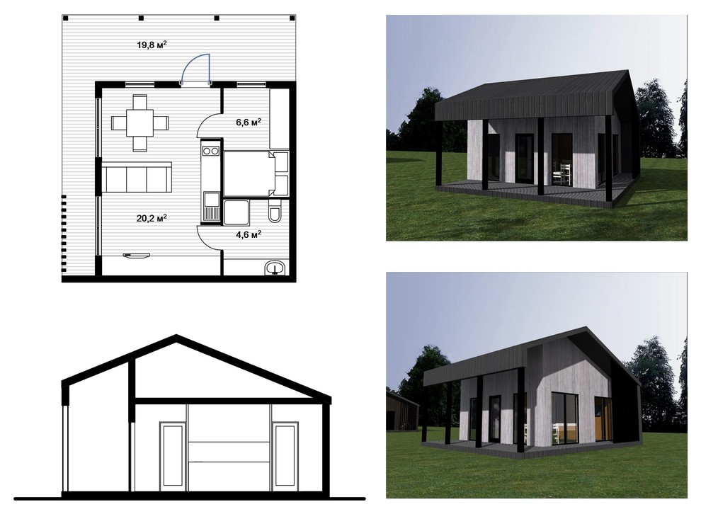 концепция модульного дома-бани