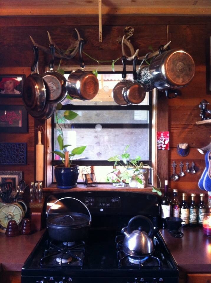 Example of a mountain style kitchen design in Austin