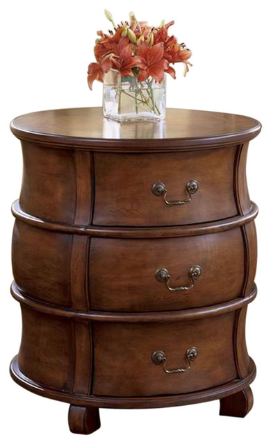 Offex Living Room Barrel Table With 3 Drawers Light Plantation Cherry Offex Living Room Barrel Table With 3 Drawers Light Plantation Cherry
