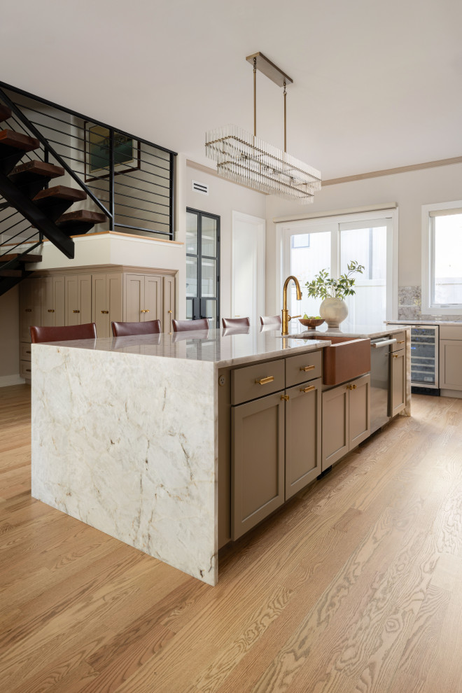 Example of a transitional kitchen design in Philadelphia