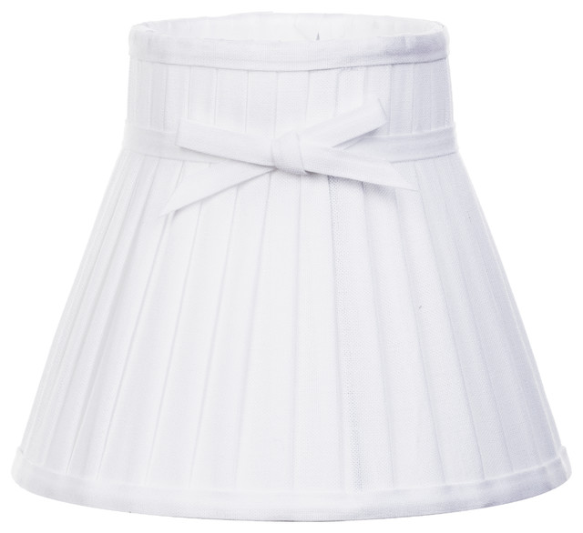 Pleated Fabric Lamp Shade With A Decorative Bow
