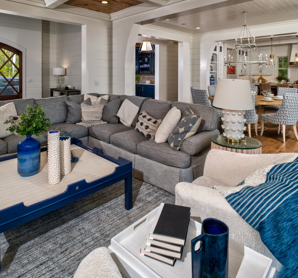 Design ideas for a nautical living room in Other.