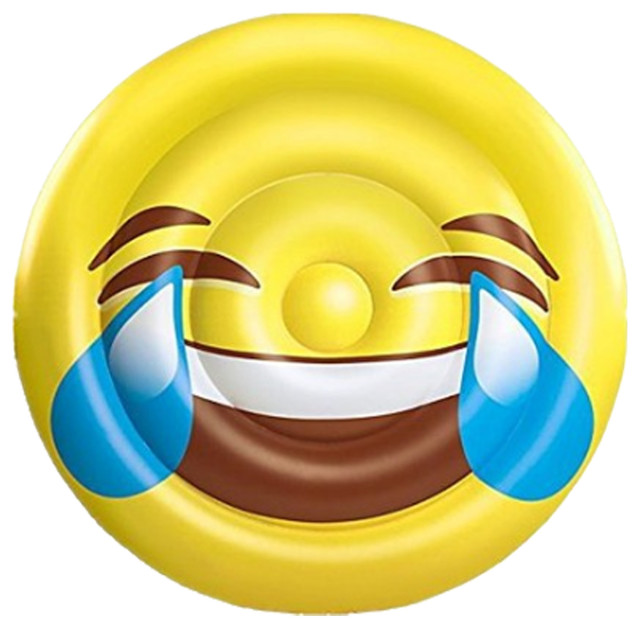 BH Inflatables, Giant Emoji Tears of Joy Inflatable Pool Float Raft, 5'