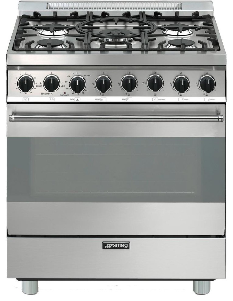 Smeg 30" Freestanding Gas Range With Sealed Cooktop, Stainless Steal